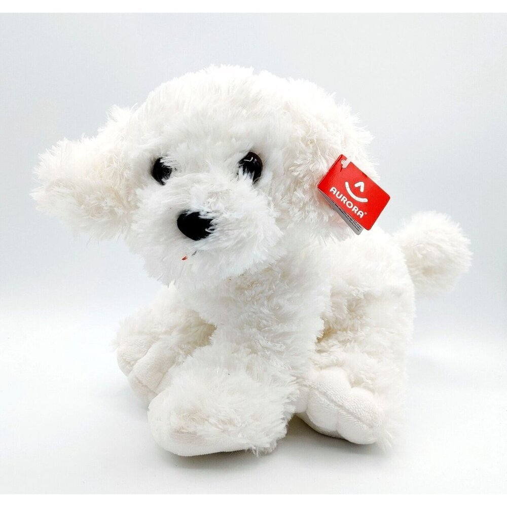 Aurora Stompers Sophie Puppy White Plush 11" Lovey Stuffed Toy NEW